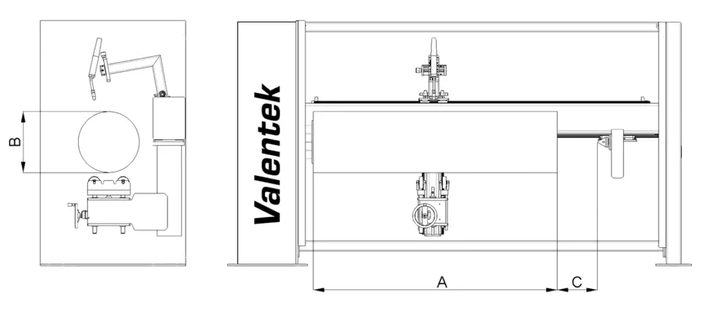 Schema CP 20_web - Valentek Valentek CP Standard precision circumferential welding positioner for pipes and tanks