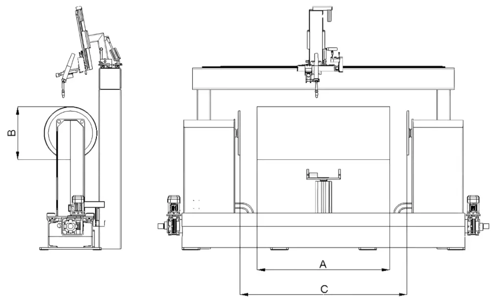 Schema CP DH_web - Valentek Valentek CP DH heavy-duty double head welding positioner for long pipes and tanks